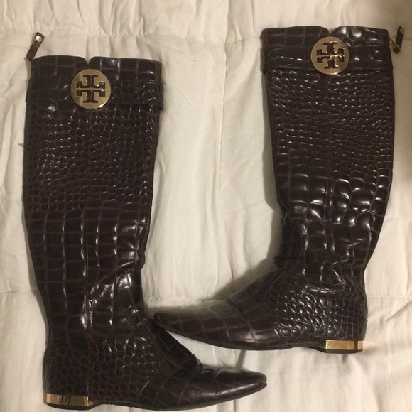 Tory Burch Shoes - Tory Burch Brown Leather Riding Boots Size 6.5